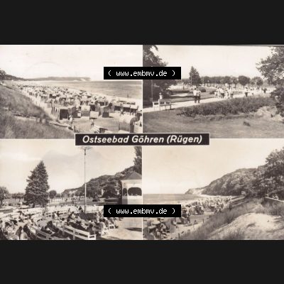 Ansichtskarte DDR Bezirk Rostock, Kreis Rügen, Ostseebad Göhren: Strand - Kuranlagen. Ansichtskarte bzw. Postkarte aus DDR-Zeiten der Deutschen Demokratischen... Sammlung