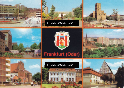 Ansichtskarte DDR Bezirk Frankfurt, Stadtkreis Frankfurt (Oder), Stadt Frankfurt (Oder): Hotel Stadt Frankfurt, Rathaus, Karl-Marx-Straße... Sammlung