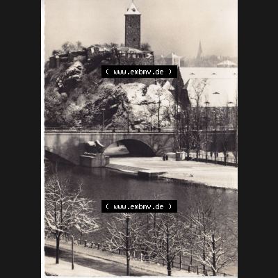 Ansichtskarte DDR Bezirk Halle, Stadtkreis Halle, Stadt Halle: Weihnachten, Burg Giebichenstein (1) Sammlung