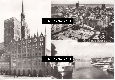 Ansichtskarte DDR Bezirk Rostock, Stadtkreis Stralsund, Hansestadt Stralsund: Gruß aus Stralsund, Mehrbildkarte, Planet Verlag... Sammlung