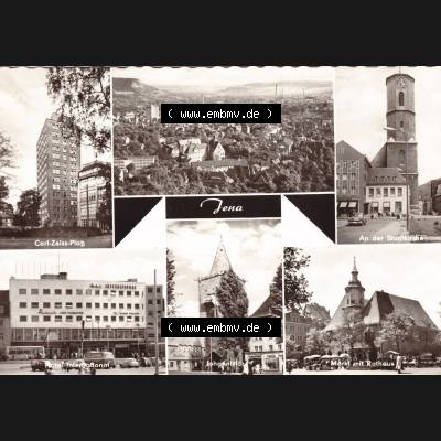 Ansichtskarte DDR Bezirk Gera, Stadtkreis Jena, Stadt Jena: Carl-Zeiss-Platz, Stadtkirche, Markt mit Rathaus (1) Sammlung