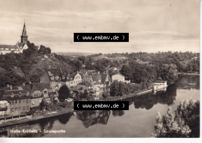 Ansichtskarte DDR Bezirk Halle, Stadtkreis Halle, Stadt Halle: 1968, Kröllwitz - Saalepartie (1) Sammlung