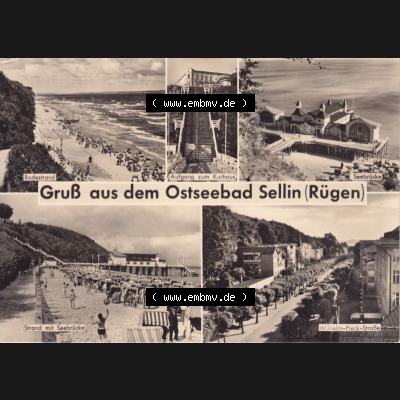 Ansichtskarte DDR Bezirk Rostock, Kreis Rügen, Ostseebad Sellin: 1967, Gruß aus dem Ostseebad Sellin (Rügen). Ansichtskarte bzw. Postkarte... Sammlung