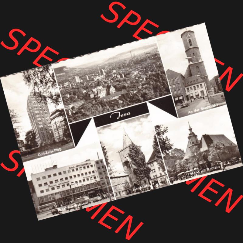 Ansichtskarte DDR Bezirk Gera, Stadtkreis Jena, Stadt Jena: Carl-Zeiss-Platz, Stadtkirche, Markt mit Rathaus (1) Sammlung