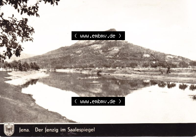 Ansichtskarte DDR Bezirk Gera, Stadtkreis Jena, Stadt Jena: Der Jenzig im Saalespiegel (1) Sammlung