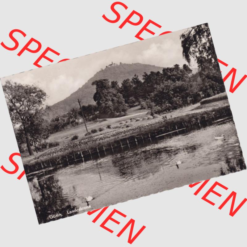 Ansichtskarte DDR Bezirk Dresden, Kreis Görlitz, Stadt Görlitz: Blick von Schlauroth auf die Landeskrone (1) Sammlung