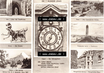 Ansichtskarte DDR Bezirk Gera, Stadtkreis Jena, Stadt Jena: Die 7 Wunder Jenas, Altar der Stadtkirche, Draco der Drache (1) Sammlung
