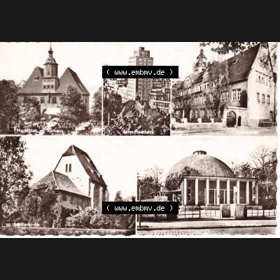 Ansichtskarte DDR Bezirk Gera, Stadtkreis Jena, Stadt Jena: Marktplatz mit Rathaus, Zeiss-Hochhaus, Universität, Zeiss-Planetarium (1) Sammlung
