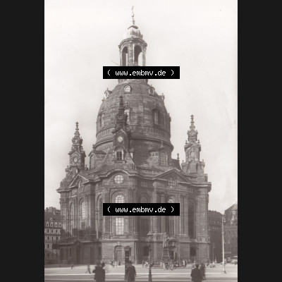 Ansichtskarte DDR Bezirk Dresden, Kreis Dresden, Stadt Dresden: Frauenkirche, erbaut 1726-1743 von George Bähr (1) Sammlung