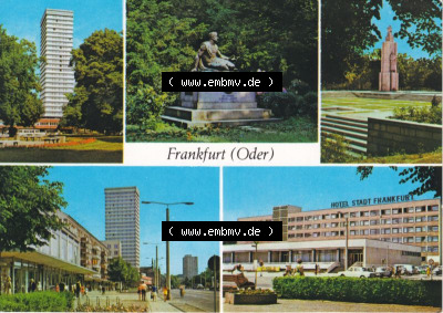 Ansichtskarte DDR Bezirk Frankfurt, Stadtkreis Frankfurt (Oder), Stadt Frankfurt (Oder): Hochhaus am Platz der Republik, Heinrich... Sammlung