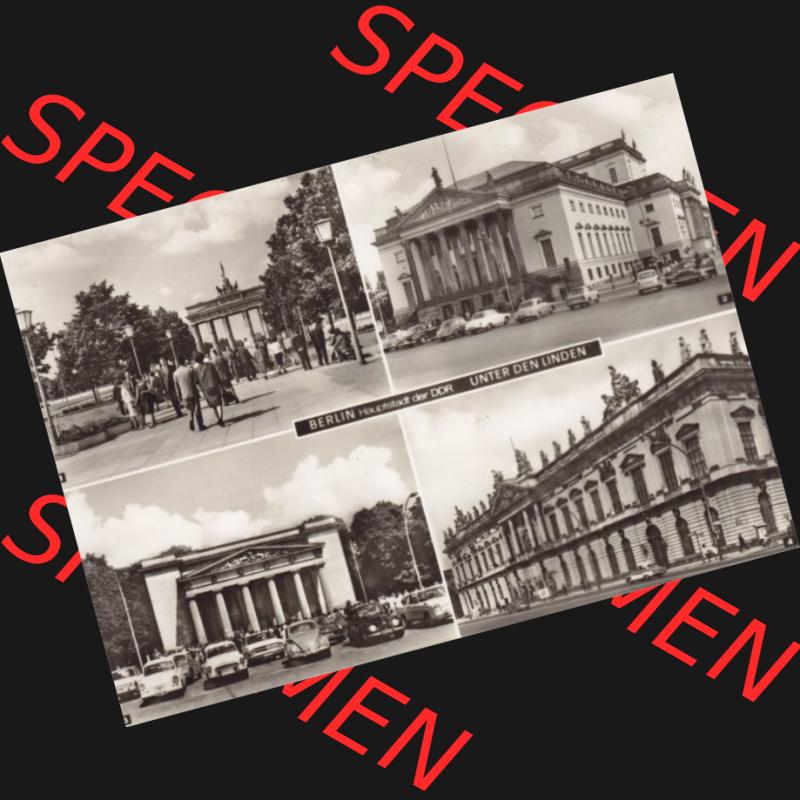 Ansichtskarte DDR Bezirk Berlin, Stadt Berlin: Unter den Linden, Brandenburger Tor, Deutsche Staatsoper, Mahnmal der Opfer des Faschismus, Museum für Deutsche Geschichte... Sammlung