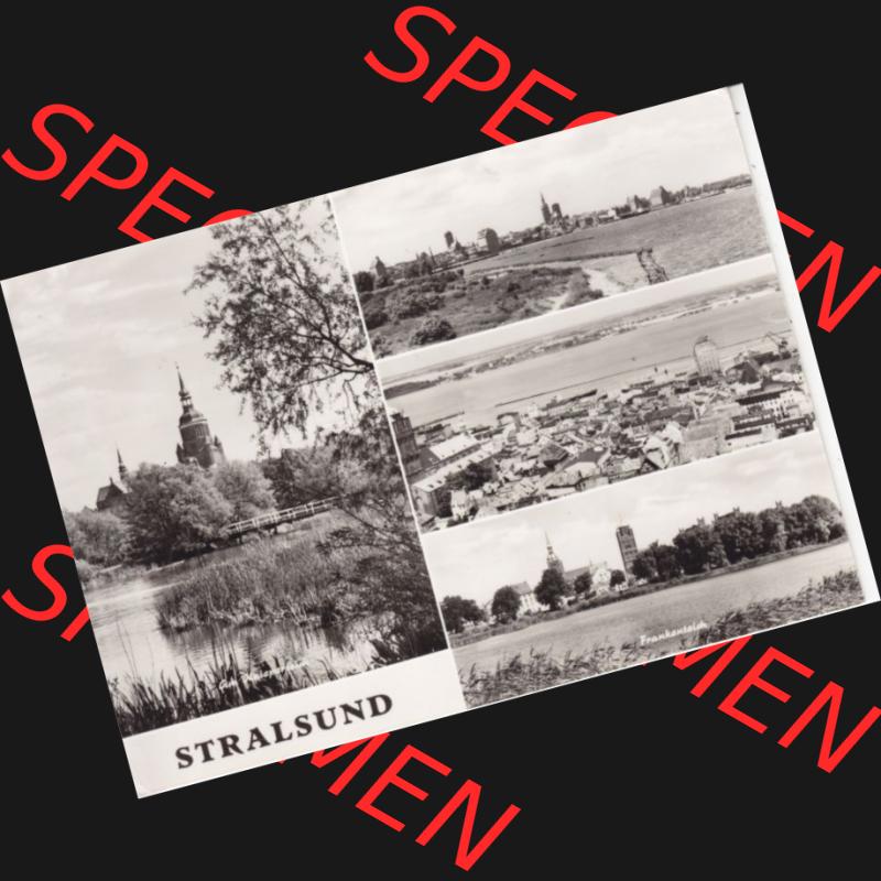Ansichtskarte DDR Bezirk Rostock, Stadtkreis Stralsund, Hansestadt Stralsund: Frankenteich, Mehrbildkarte, Planet Verlag Berlin (1) Sammlung