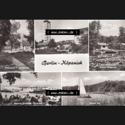 Ansichtskarte DDR Bezirk Berlin, Stadt Berlin: 1975, Köpenick, Kulturpark - Schloßinsel, Müggelturm, Neu Helgoland Kleiner Müggelsee, Langer... Sammlung