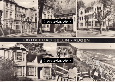 Ansichtskarte DDR Bezirk Rostock, Kreis Rügen, Ostseebad Sellin: FDGB-Erholungsheim in Sellin (1) Sammlung