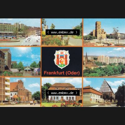 Ansichtskarte DDR Bezirk Frankfurt, Stadtkreis Frankfurt (Oder), Stadt Frankfurt (Oder): Karl-Marx-Straße, Rathaus, Botanischer Garten (1) Sammlung