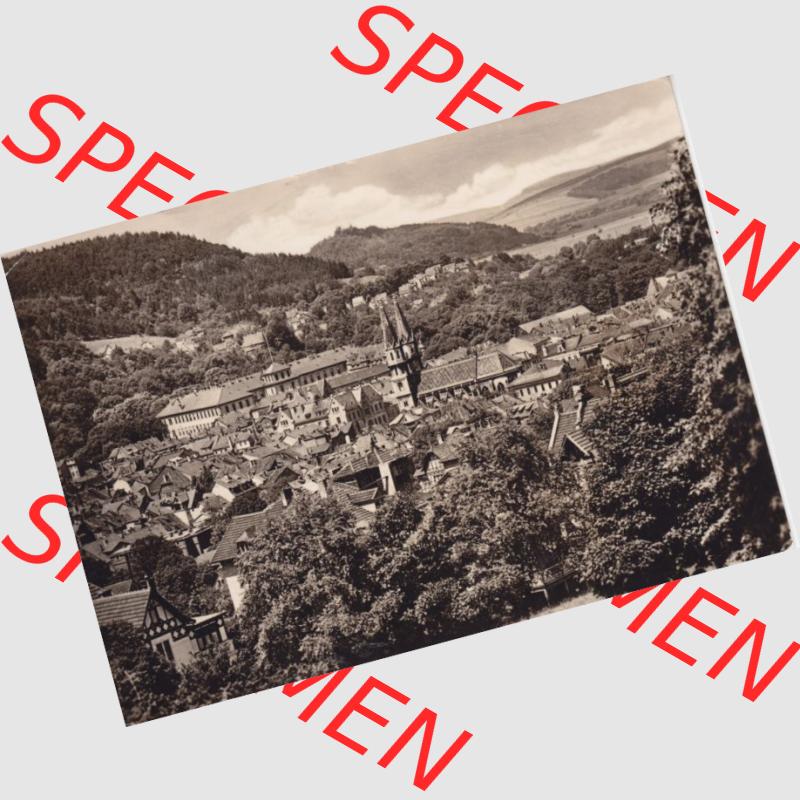 Ansichtskarte DDR Bezirk Suhl, Kreis Meiningen, Stadt Meiningen: 1958-1968, Stadtansicht von Meiningen (1) Sammlung