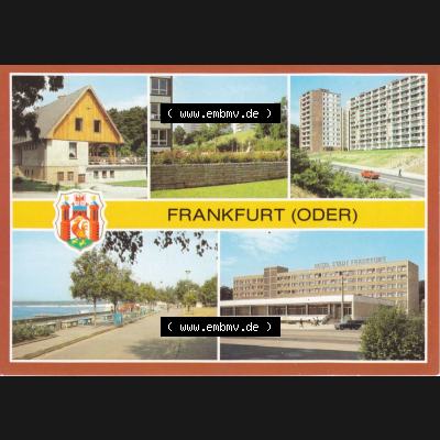 Ansichtskarte DDR Bezirk Frankfurt, Stadtkreis Frankfurt (Oder), Stadt Frankfurt (Oder): Aurorahügel in Neuberesinchen, Hotel Stadt Frankfurt (1) Sammlung