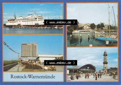 Ansichtskarte DDR Bezirk Rostock, Stadtkreis Rostock, Hansestadt Rostock, Ortsteil Seebad Warnemünde DDR, 1989, Fährschiff Warnemünde,... Sammlung