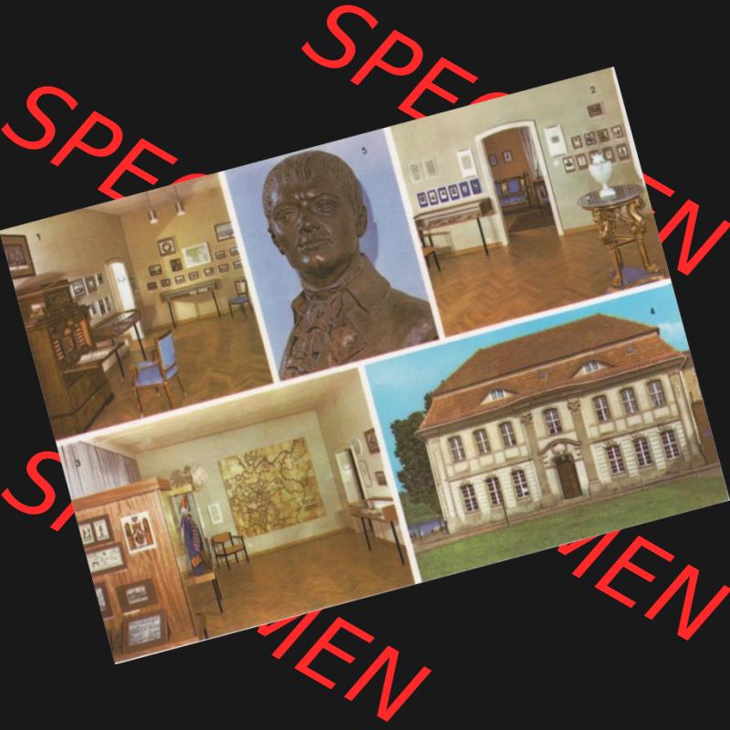 Ansichtskarte DDR Bezirk Frankfurt, Stadtkreis Frankfurt (Oder), Stadt Frankfurt (Oder): Kleinst-Gedenkstätte und Forschungsstätte in Frankfurt (Oder) Sammlung