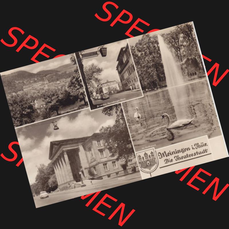 Ansichtskarte DDR Bezirk Suhl, Kreis Meiningen, Stadt Meiningen: Meiningenin Thüringen Die Theaterstadt (1) Sammlung