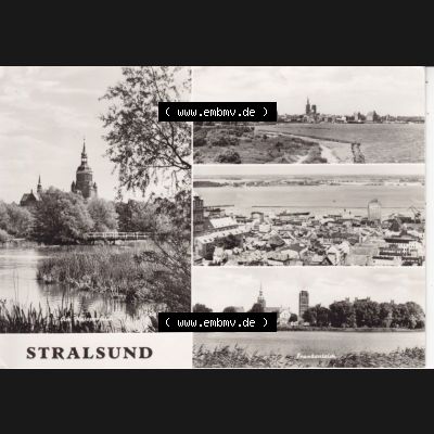 Ansichtskarte DDR Bezirk Rostock, Stadtkreis Stralsund, Hansestadt Stralsund: Frankenteich, Mehrbildkarte, Planet Verlag Berlin (1) Sammlung