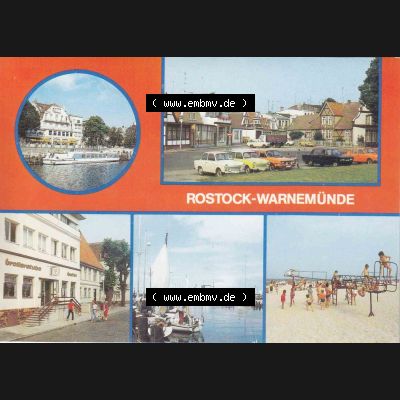 Ansichtskarte DDR Bezirk Rostock, Stadtkreis Rostock, Hansestadt Rostock, Ortsteil Seebad Warnemünde DDR-Mappe, 2,- M Rostock Warnemünde, Verlag (1) Sammlung