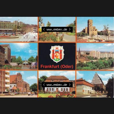 Ansichtskarte DDR Bezirk Frankfurt, Stadtkreis Frankfurt (Oder), Stadt Frankfurt (Oder): Hotel Stadt Frankfurt, Rathaus, Karl-Marx-Straße (1) Sammlung