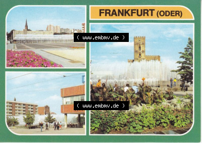 Ansichtskarte DDR Bezirk Frankfurt, Stadtkreis Frankfurt (Oder), Stadt Frankfurt (Oder): Karl-Marx-Straße, An den Wasserspielen... Sammlung