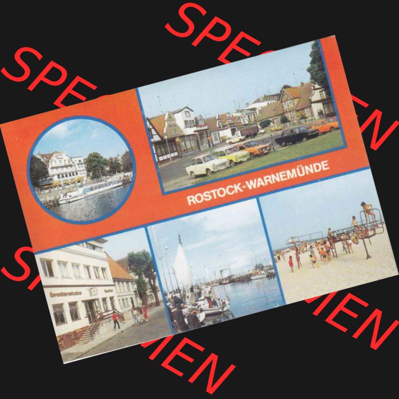 Ansichtskarte DDR Bezirk Rostock, Stadtkreis Rostock, Hansestadt Rostock, Ortsteil Seebad Warnemünde DDR-Mappe, 2,- M Rostock Warnemünde, Verlag (1) Sammlung