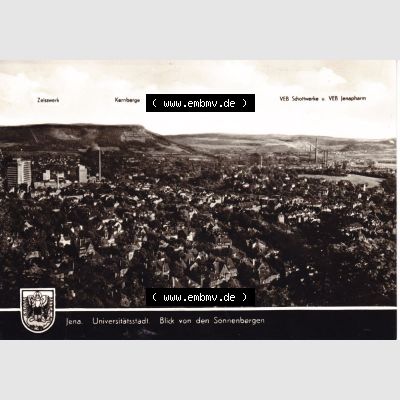 Ansichtskarte DDR Bezirk Gera, Stadtkreis Jena, Stadt Jena: Blick von den Sonnenbergen (1) Sammlung