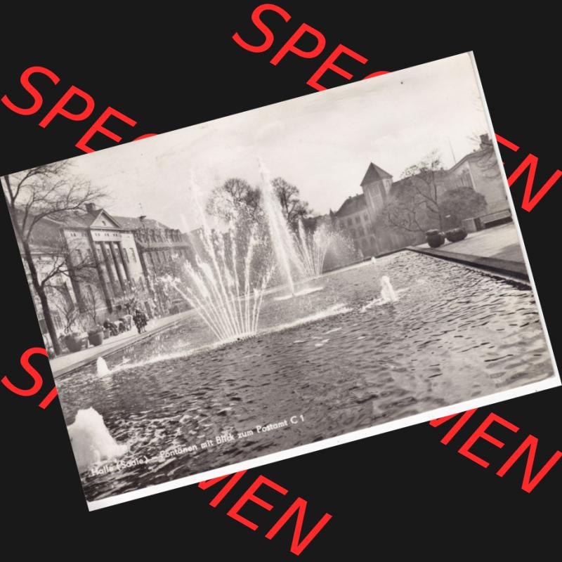 Ansichtskarte DDR Bezirk Halle, Stadtkreis Halle, Stadt Halle: Pontänen mit Blick zum Postamt (1) Sammlung
