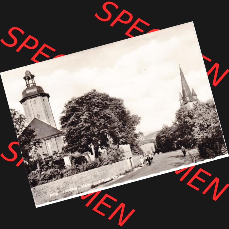 Ansichtskarte DDR Bezirk Gera, Stadtkreis Jena, Stadt Jena: Friedens-, Stadt und Kirche (1) Sammlung