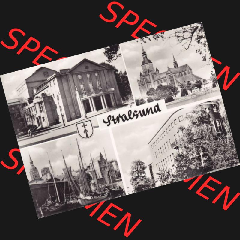 Ansichtskarte DDR Bezirk Rostock, Stadtkreis Stralsund, Hansestadt Stralsund: konsum Fotocolor Magdeburg, Mehrbildkarte, Stralsund, gelaufen (1) Sammlung
