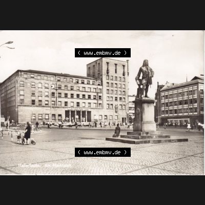 Ansichtskarte DDR Bezirk Halle, Stadtkreis Halle, Stadt Halle: Am Marktplatz (1) Sammlung