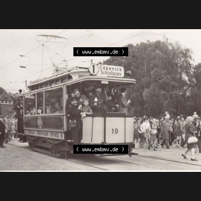 Ansichtskarte DDR Bezirk Berlin, Stadt Berlin-Köpenick: Köpenicker Festwochen, Historische Straßenbahn (1) Sammlung