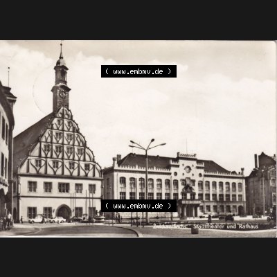 Ansichtskarte Bezirk Karl-Marx-Stadt, Landkreis Zwickau-Land, Stadt Zwickau der DDR 1971, Stadttheater und Rathaus. DDR Postkarte aus privater Sammlung-Konvolut an gelaufenen Ansichtskarten... Sammlung