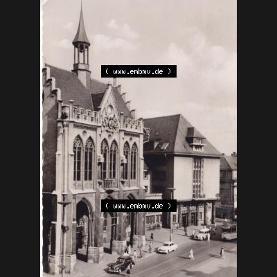 Ansichtskarte Bezirk Erfurt, Stadtkreis Erfurt, Stadt Erfurt 1967, Rathaus und Sparkasse. Ansichtskarte bzw. Postkarte aus DDR-Zeiten der Deutschen Demokratischen Republik... Sammlung