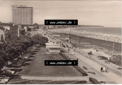 Ansichtskarte DDR Bezirk Rostock, Stadtkreis Rostock, Hansestadt Rostock, Ortsteil Seebad Warnemünde DDR, Warnemünde Promenade... Sammlung