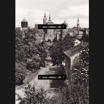 Ansichtskarte DDR Bezirk Dresden, Kreis Bautzen, Stadt Bautzen: In s/w Schwarzweiß Postkarte Blick vom Scharfenweg (1) Sammlung
