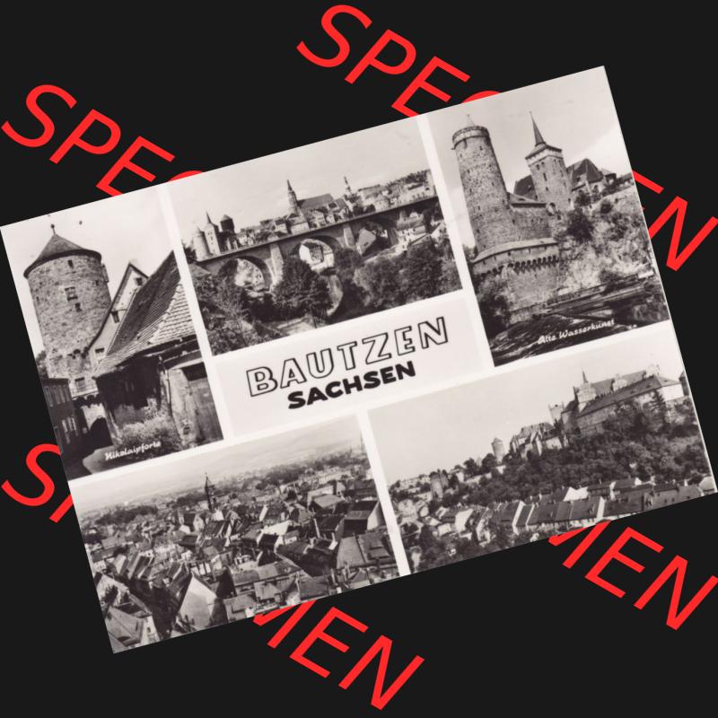 Ansichtskarte DDR Bezirk Dresden, Kreis Bautzen, Stadt Bautzen: In s/w Schwarzweiß Postkarte Nikolaipforte, Alte Wasserkunst (1) Sammlung
