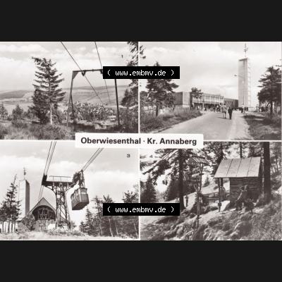 Ansichtskarte Bezirk Karl-Marx-Stadt, Landkreis Annaberg, Stadt Oberwiesenthal Blick vom Fichtelberg auf Oberwiesenthal, Fichtelberghaus. Ansichtskarte bzw. Postkarte aus... Sammlung