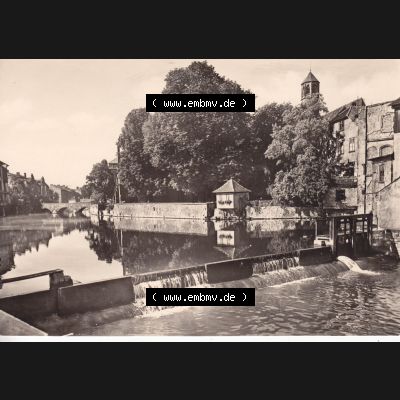 Ansichtskarte Bezirk Erfurt, Stadtkreis Erfurt, Stadt Erfurt An der neuen Mühle und Partie an der Gera. Ansichtskarte bzw. Postkarte aus DDR-Zeiten der Deutschen Demokratischen... Sammlung