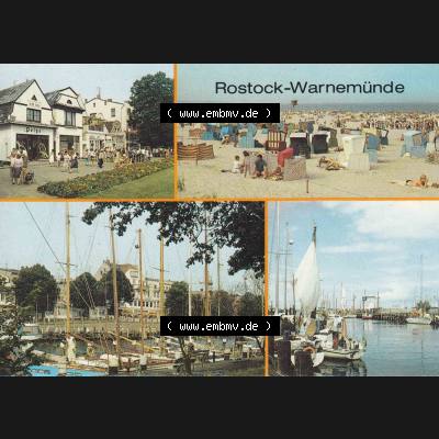 Ansichtskarte DDR Bezirk Rostock, Stadtkreis Rostock, Hansestadt Rostock, Ortsteil Seebad Warnemünde DDR 1988, 0,20 M Rostock-Warnemünde am Strom, Strand 301342-88... Sammlung