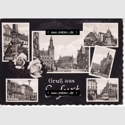 Ansichtskarte Bezirk Erfurt, Stadtkreis Erfurt, Stadt Erfurt Gruß aus Erfurt. Ansichtskarte bzw. Postkarte aus DDR-Zeiten der Deutschen Demokratischen Republik von Bezirk... Sammlung