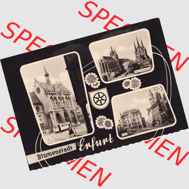 Ansichtskarte Bezirk Erfurt, Stadtkreis Erfurt, Stadt Erfurt Blumenstadt Erfurt. Ansichtskarte bzw. Postkarte aus DDR-Zeiten der Deutschen Demokratischen Republik von Bezirk Erfurt,... Sammlung