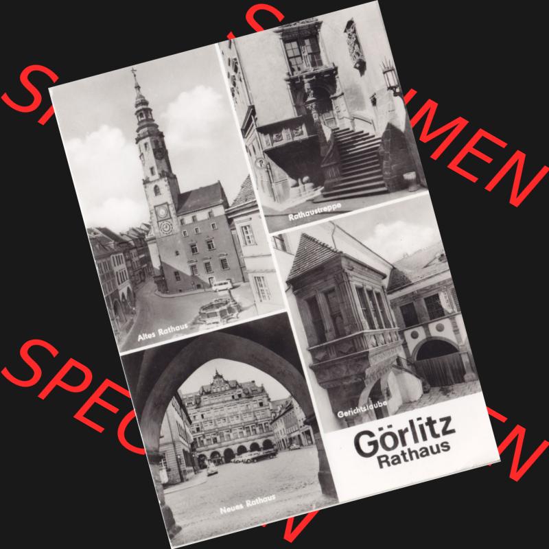 Ansichtskarte DDR Bezirk Dresden, Kreis Görlitz, Stadt Görlitz: In s/w Schwarzweiß 1980, Altes Rathaus, Rathaustreppe, Neues Rathaus, Gerichtslaube... Sammlung