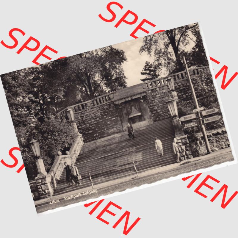 Ansichtskarte Bezirk Erfurt, Stadtkreis Erfurt, Stadt Erfurt Stadtpark, Aufgang. Ansichtskarte bzw. Postkarte aus DDR-Zeiten der Deutschen Demokratischen Republik von Bezirk... Sammlung