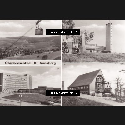 Ansichtskarte Bezirk Karl-Marx-Stadt, Landkreis Annaberg, Stadt Oberwiesenthal Übersicht, Fichtelberghaus, Bergstation. Ansichtskarte bzw. Postkarte aus DDR-Zeiten... Sammlung