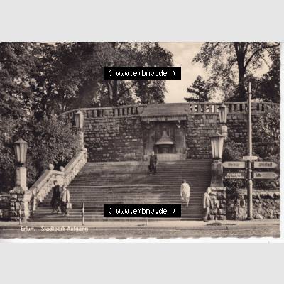 Ansichtskarte Bezirk Erfurt, Stadtkreis Erfurt, Stadt Erfurt Stadtpark, Aufgang. Ansichtskarte bzw. Postkarte aus DDR-Zeiten der Deutschen Demokratischen Republik von Bezirk... Sammlung
