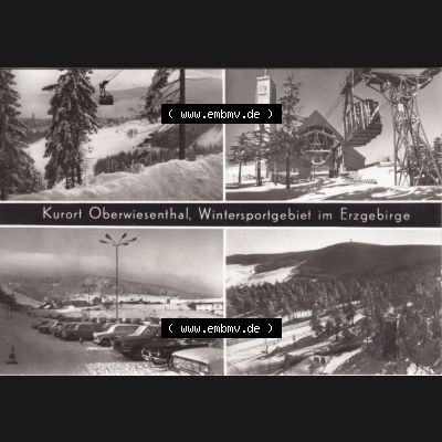 Ansichtskarte Bezirk Karl-Marx-Stadt, Landkreis Annaberg, Stadt Oberwiesenthal Kurort Oberwiesenthal, Wintersportgebiet im Erzgebirge. Ansichtskarte bzw. Postkarte aus DDR-Zeiten... Sammlung